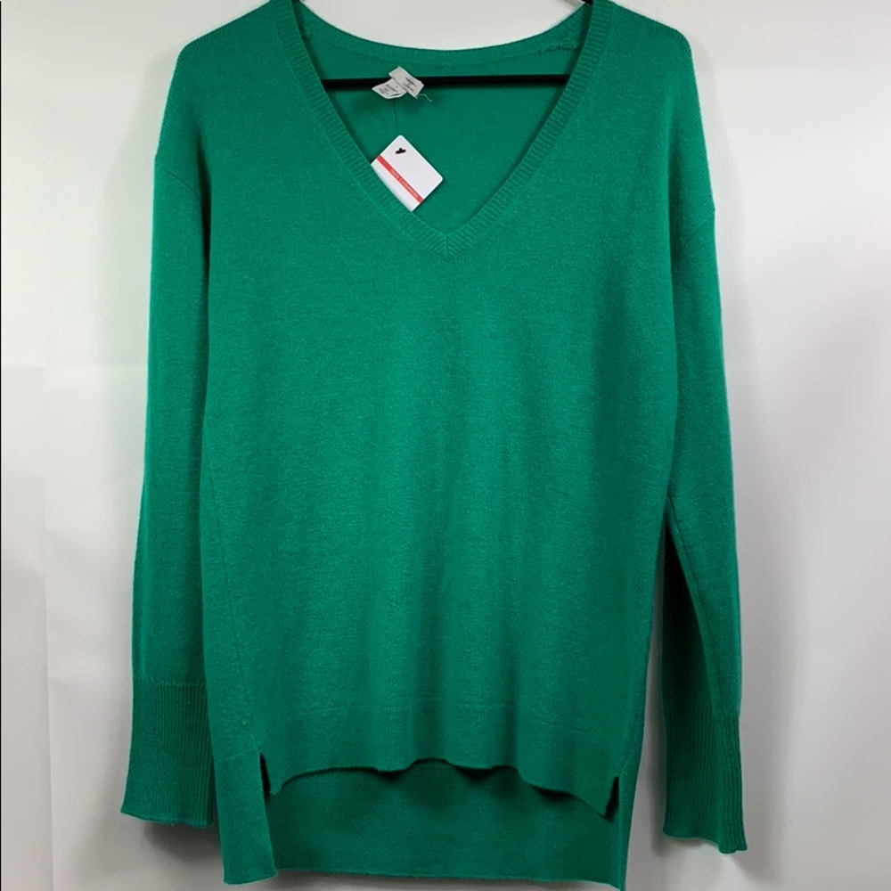 Halogen cashmere small green sweater NWT